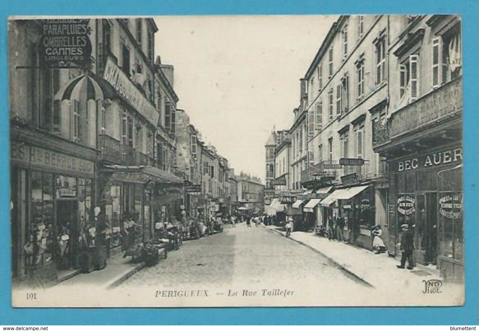 CPA Commerces Marché Rue Taillefer PERIGUEUX 24 - Périgueux