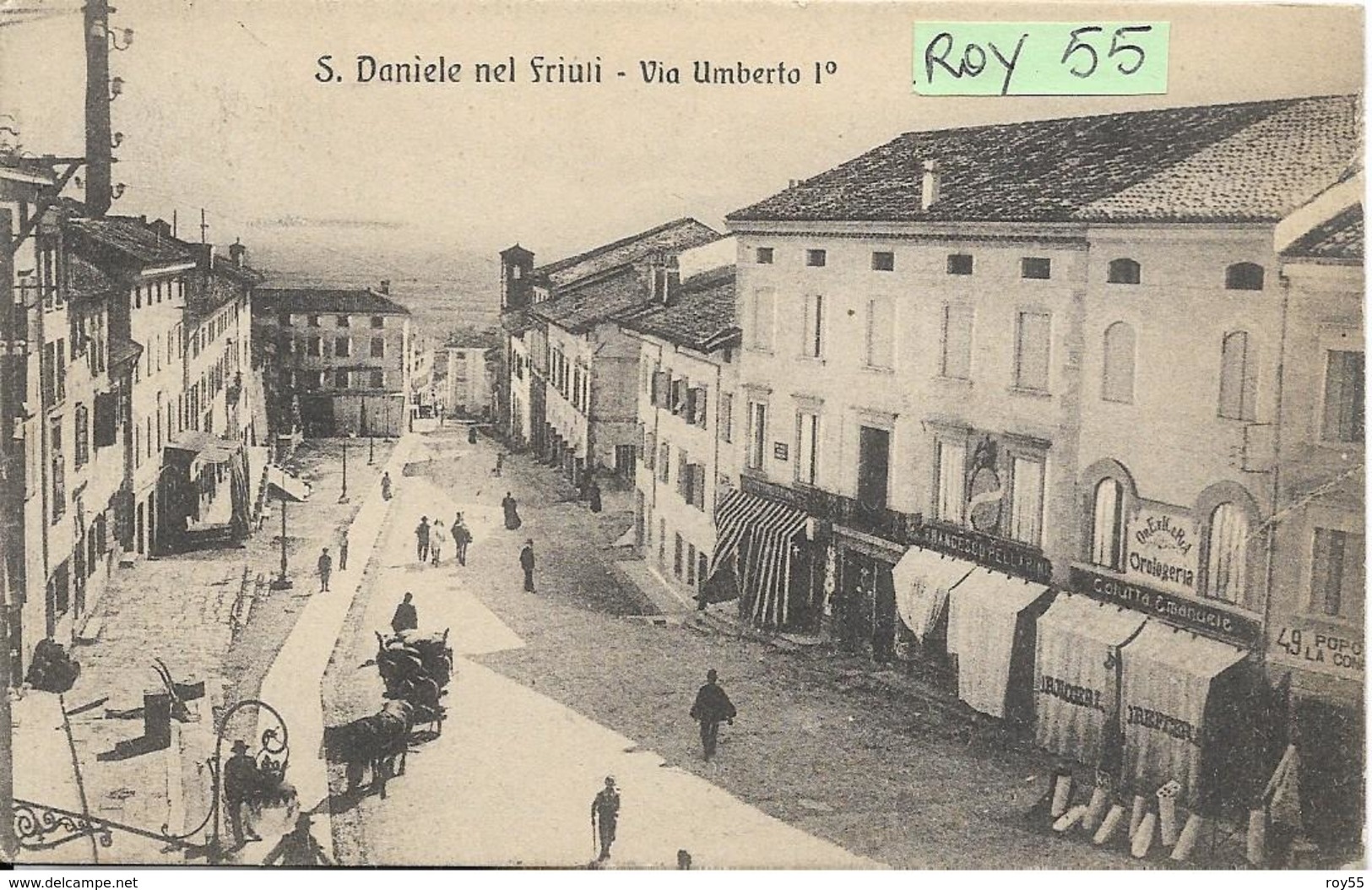 Friuli Venezia Giulia-udine-san Daniele Del Friuli Via Umberto  I  Animatissima Veduta Primi 900 - Otros & Sin Clasificación