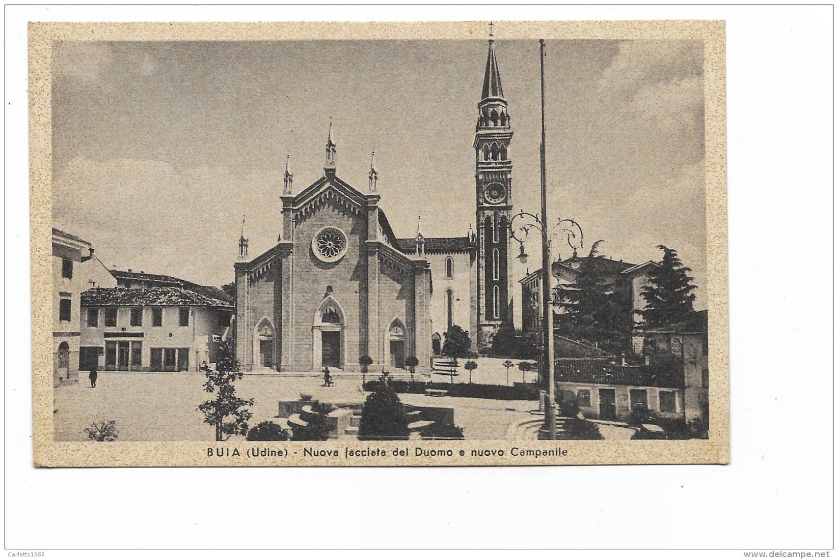 BUIA UDINE NUOVA FACCIATA DEL DUOMO E NUOVO CAMPANILE 1947 VIAGGIATA FP - Udine