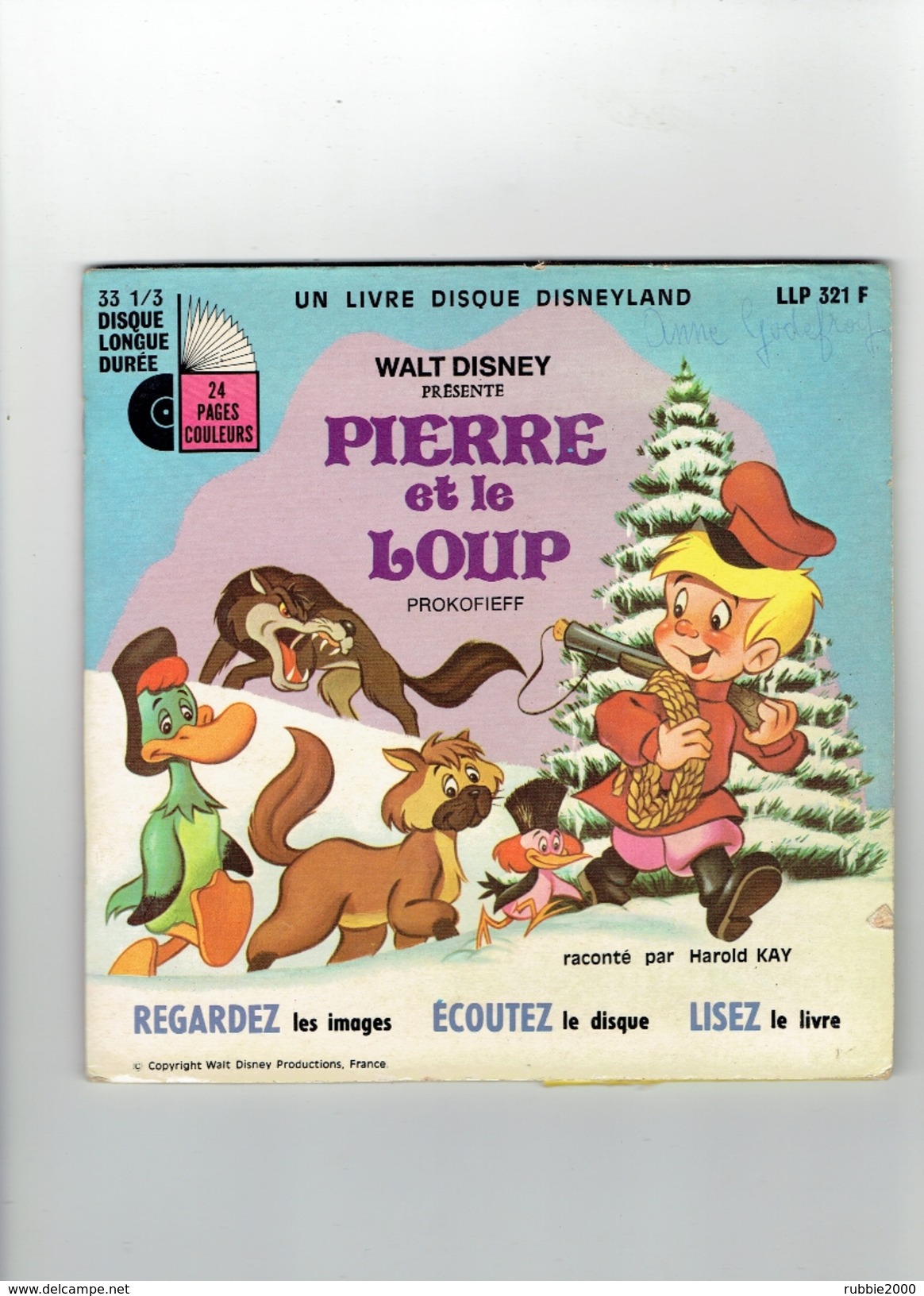 PIERRE ET LE LOUP PROKOFIEFF 1970 WALT DISNEY LIVRET DE 24 PAGES ILLUSTREES DISQUE 33 TOURS HAROLD KAY - Records