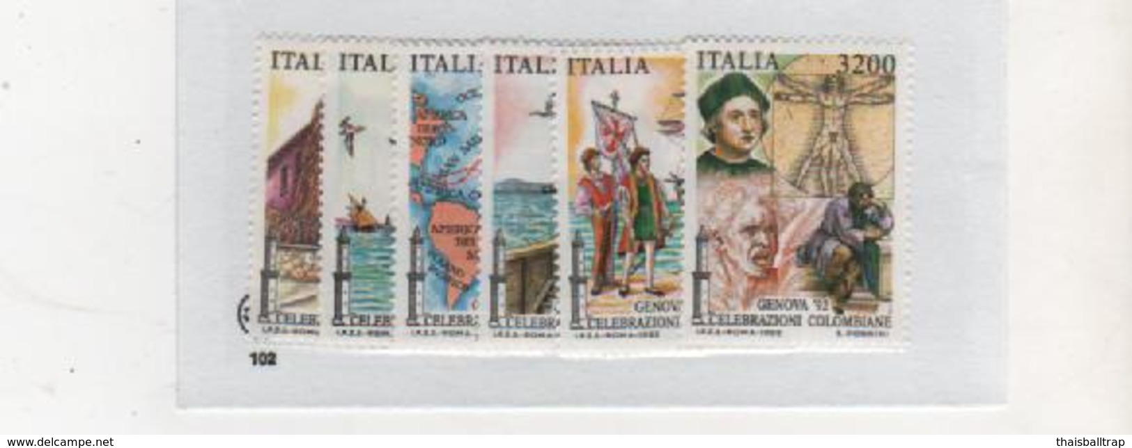 ITALIE - 1992 - Yvert N°1976/1981 - MNH ***  - Genova 92 - Exposition Internationale De Philatélie - 1991-00: Neufs