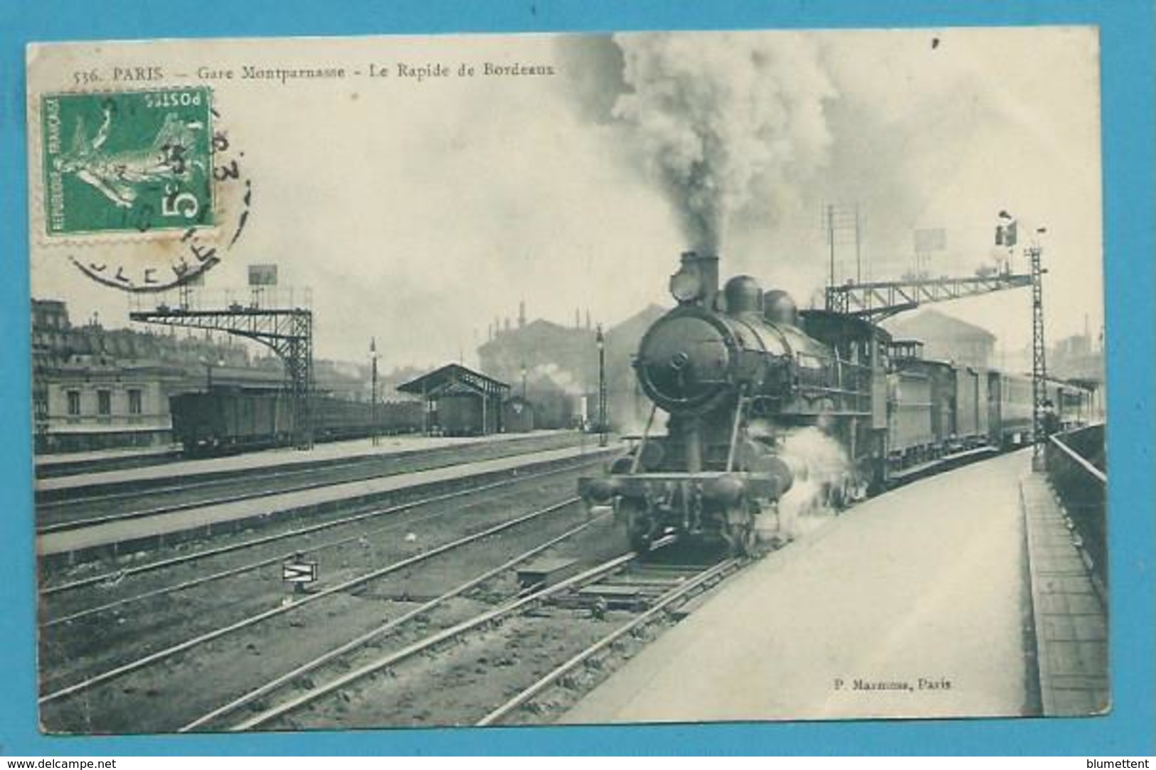 CPA 536 - Chemin De Fer Beau Plan Le Rapide De Bordeaux Train Gare Montparnasse PARIS - Nahverkehr, Oberirdisch