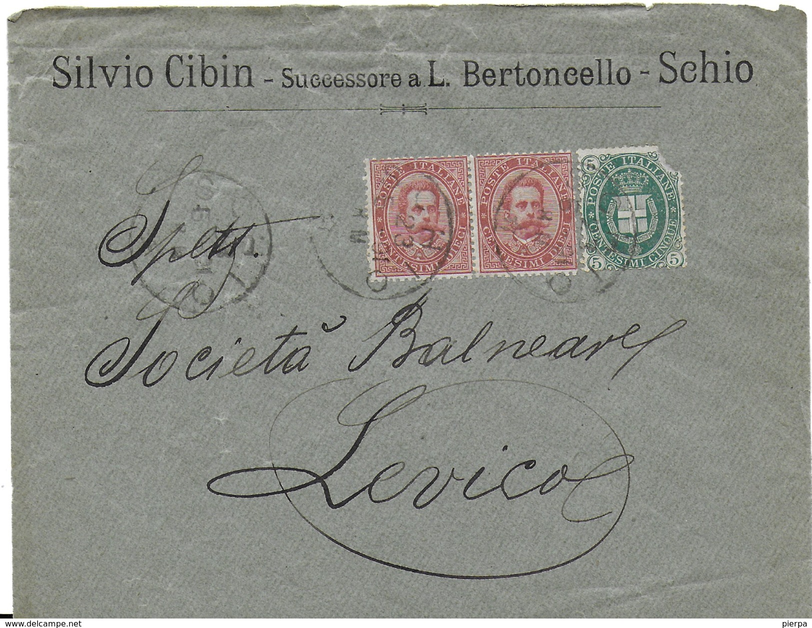 STORIA POSTALE REGNO - UMBERTO I° - DUE FRONTESPIZI  RACCOMANDATE 1891/3 CON INTESTAZIONE - Storia Postale