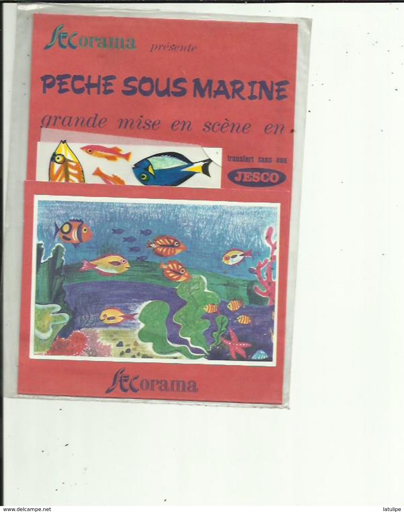Decalcomanie _SECORAMA _ LA  PECHE SOUS MARINE  (Sous Pochette Plastic) De  JESCO  IMAGERIE A HAUTEFORT  24 - Other & Unclassified