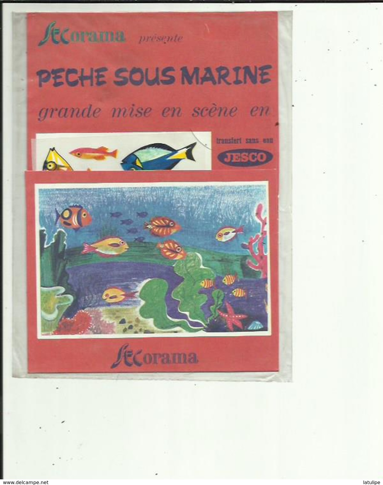 Decalcomanie _SECORAMA _ LA  PECHE SOUS MARINE  (Sous Pochette Plastic) De  JESCO  IMAGERIE A HAUTEFORT  24 - Other & Unclassified