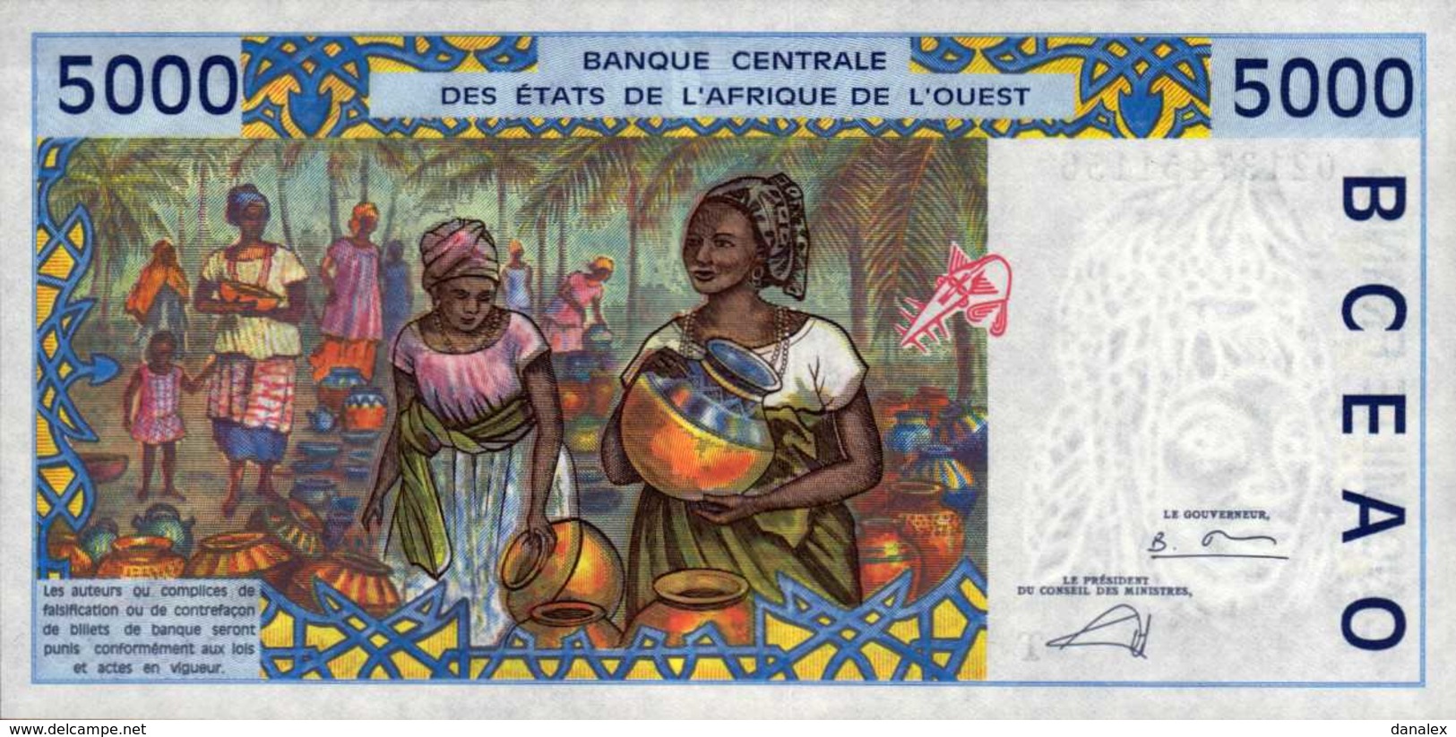 TOGO 5000 FRANCS De 2002  Pick 813k  UNC/NEUF - Togo