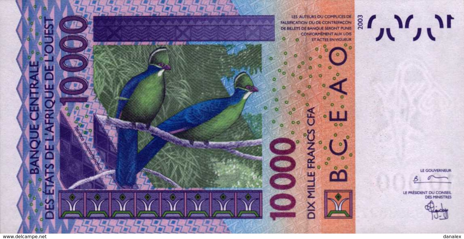 TOGO 10000 FRANCS De 2003  Pick 818a  UNC/NEUF - Togo