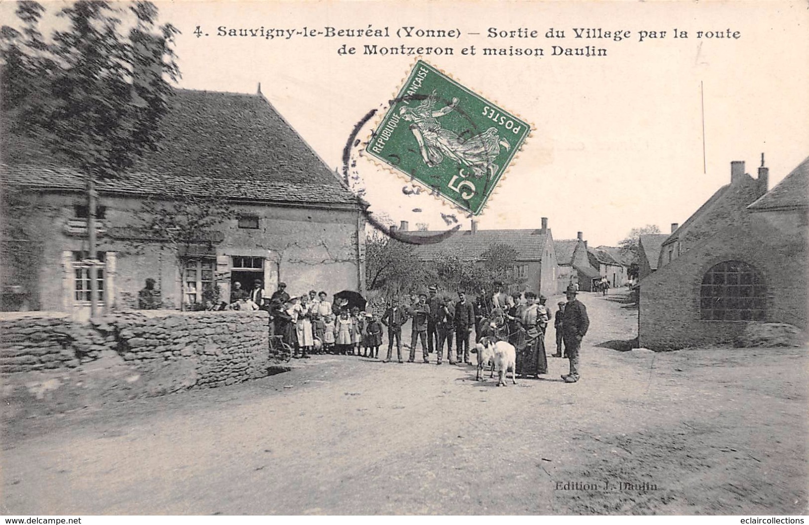 Sauvigny Le Beuréal    89        Sortie Du Village Par La Route De Montzeron Et Maison Daulin      (voir Scan) - Sonstige & Ohne Zuordnung