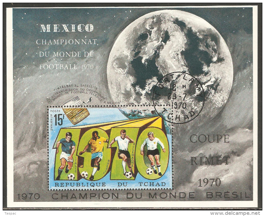 Chad 1970 Mi# 309-312 A Kleinbogen (4), Block 9 A Used - World Cup Soccer Championships, Mexico City - 1970 – Mexico