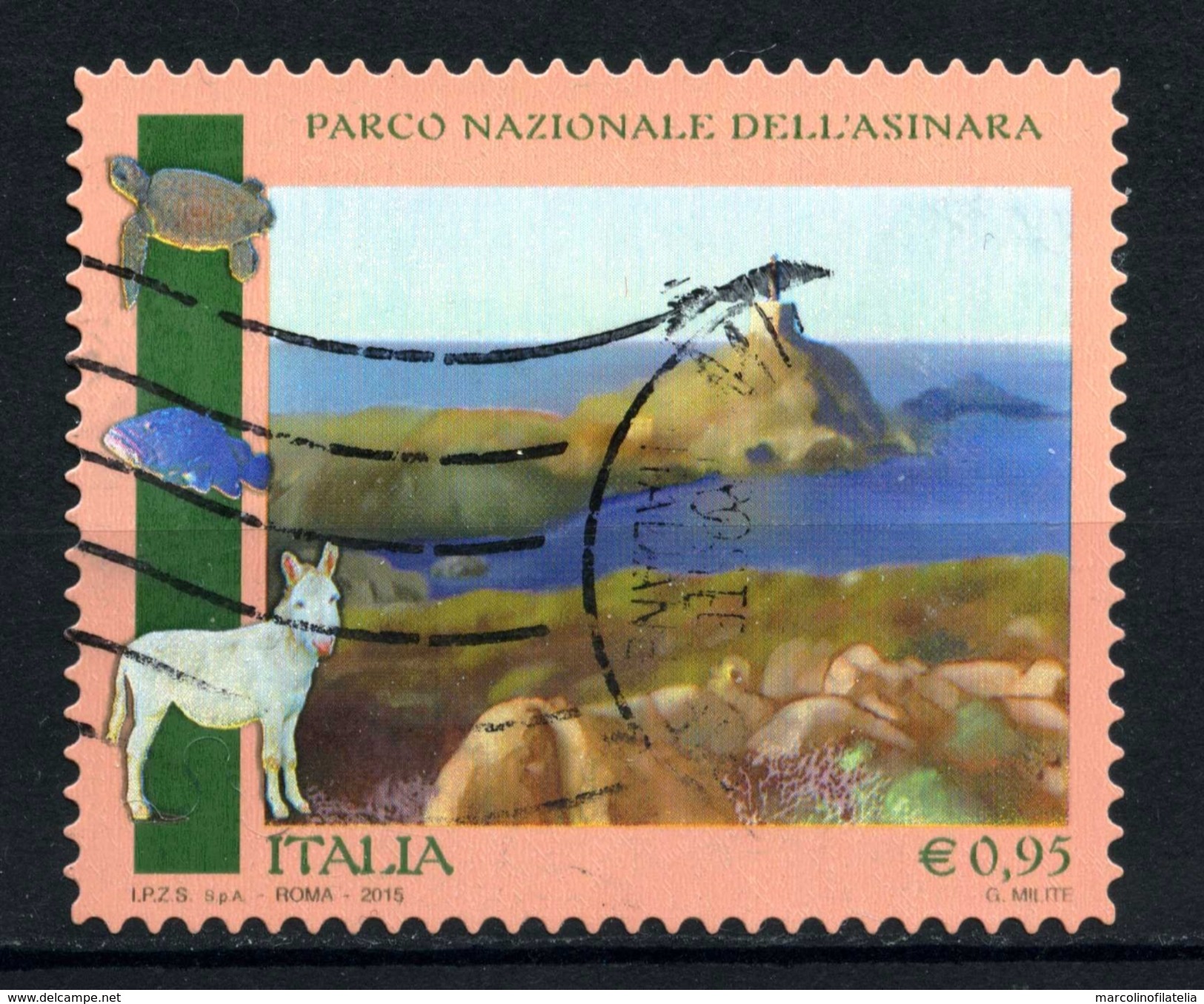 ITALIA - REPUBBLICA - Year 2015 - Parco Dell'asinara - Usato - Used. - 2011-20: Usati