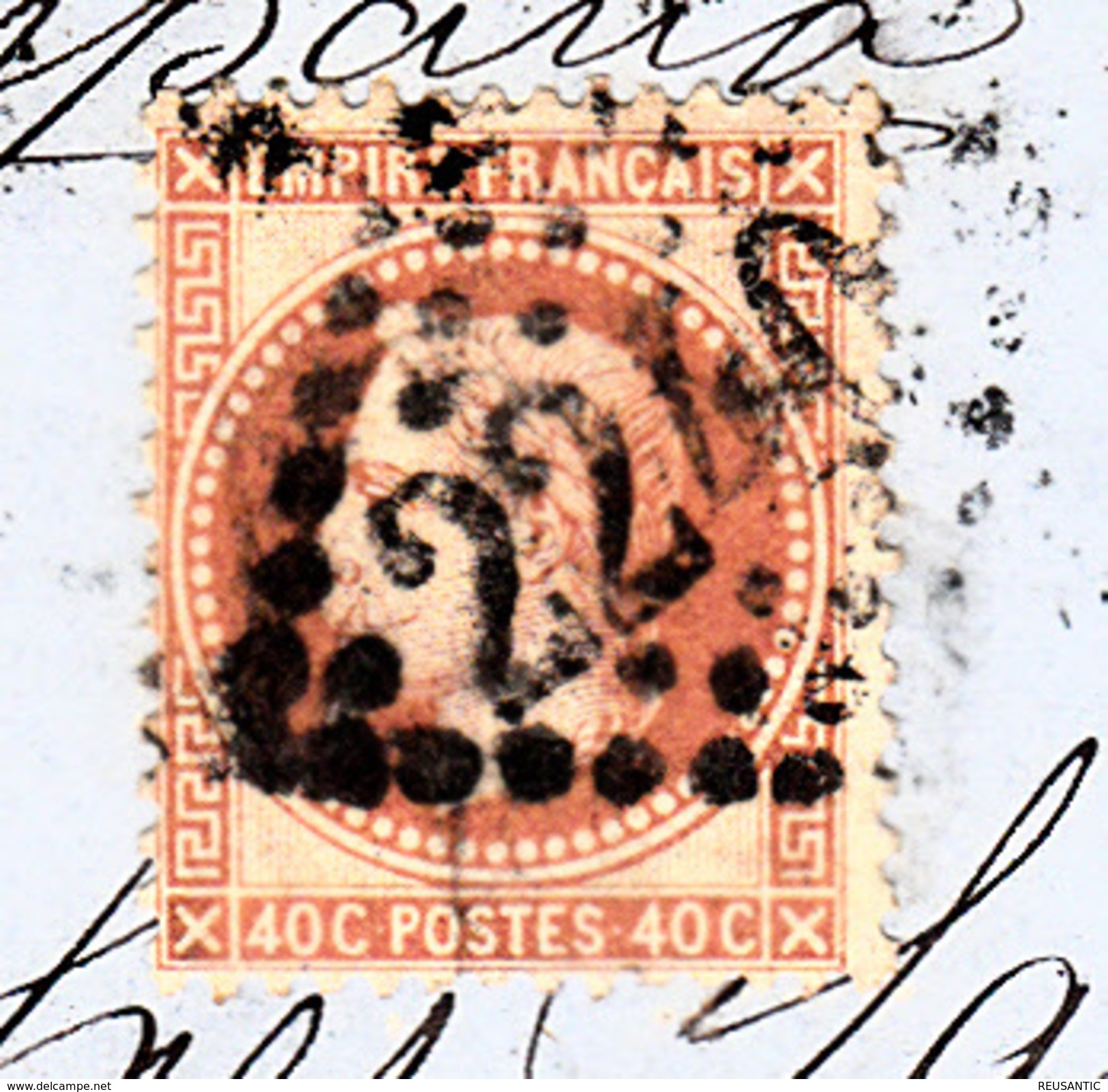 LETTRE DU MARSEILLE A BARCELONA -ESPAGNE- 1868- 40 CTMS AVEC NUM.31 EMPIRE FRANÇAIS - 1863-1870 Napoléon III Lauré