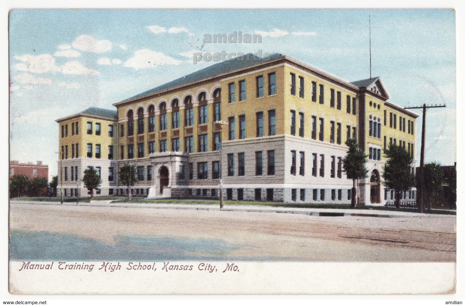 KANSAS CITY Missouri MO, MANUAL TRAINING HIGH SCHOOL BUILDING C1907 Vintage UDB Postcard  [6574] - Kansas City – Missouri
