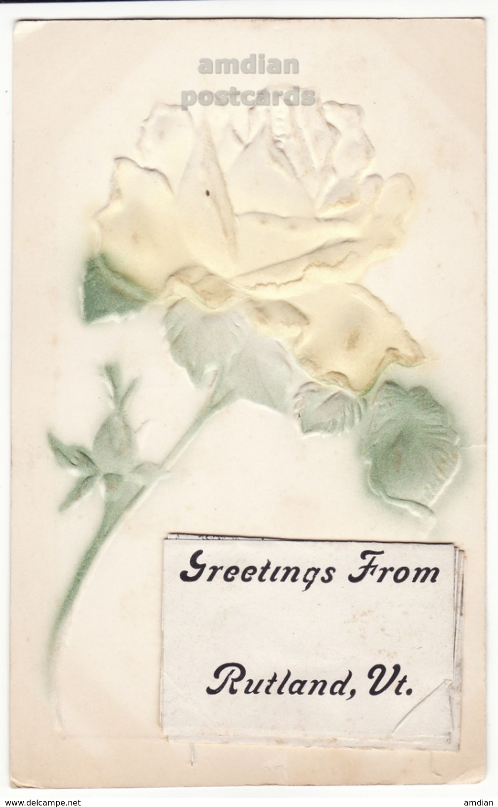 USA- GREETINGS FROM RUTLAND Vermont VT - C1910s FOLDING MULTIVIEW NOVELTY Vintage Postcard - 6 Views [6575] - Rutland