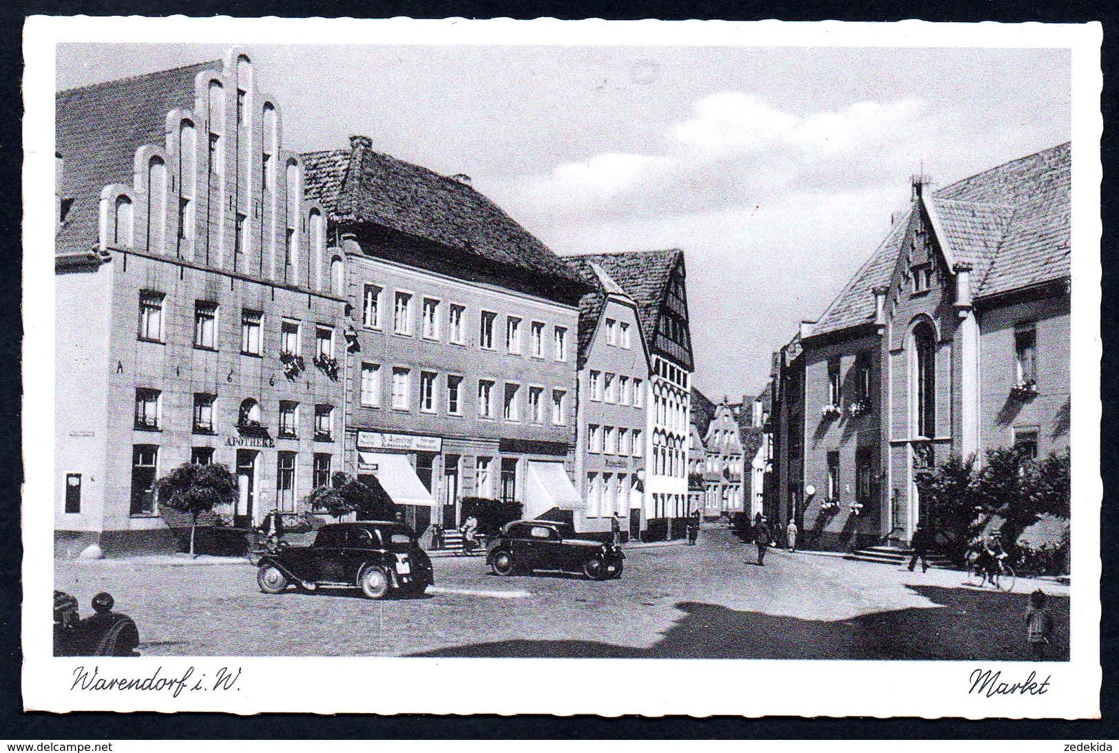 8811 - Alte Ansichtskarte - Warendorf Markt Auto Fahrzeuge - N. Gel Lorch - TOP - Warendorf