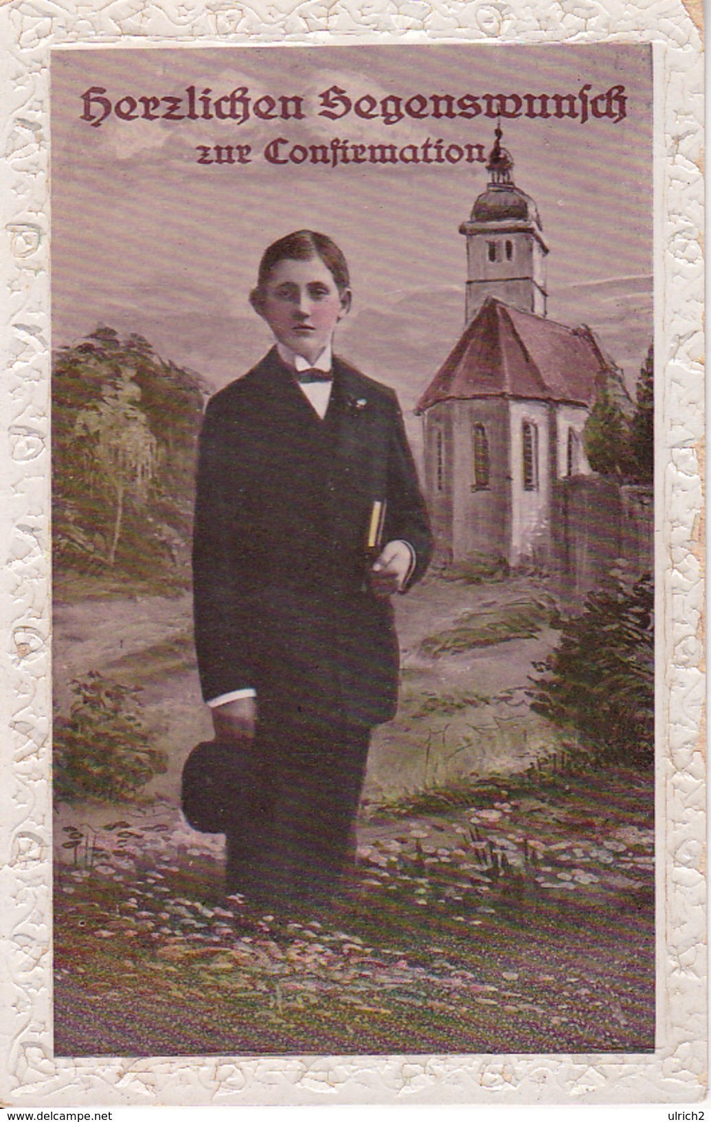 AK Segenswunsch Zur Confirmation - Prägedruck - Ca. 1910  (26168) - Communion