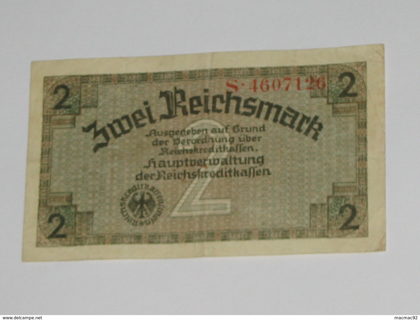 2 Reichsmark  - Germany - Allemagne  **** EN ACHAT IMMEDIAT **** - Altri & Non Classificati