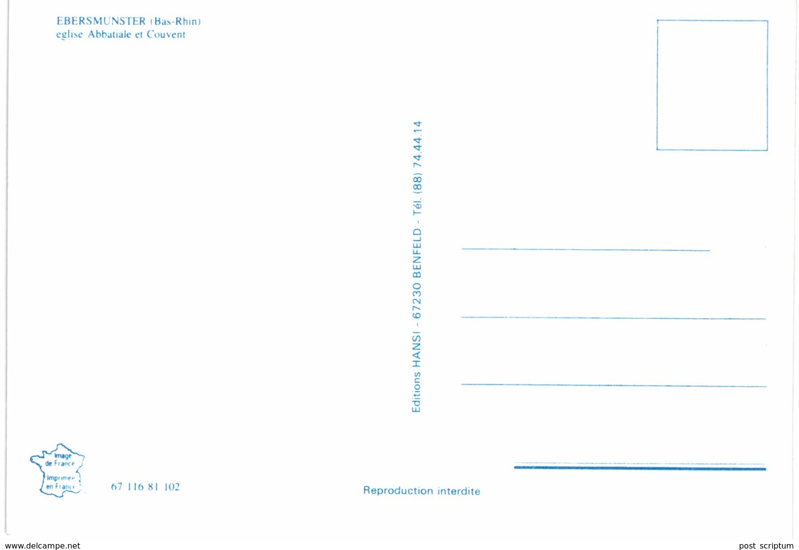 Ebersmunster église Abbatiale Et Couvent 6711681101 - Ebersmunster