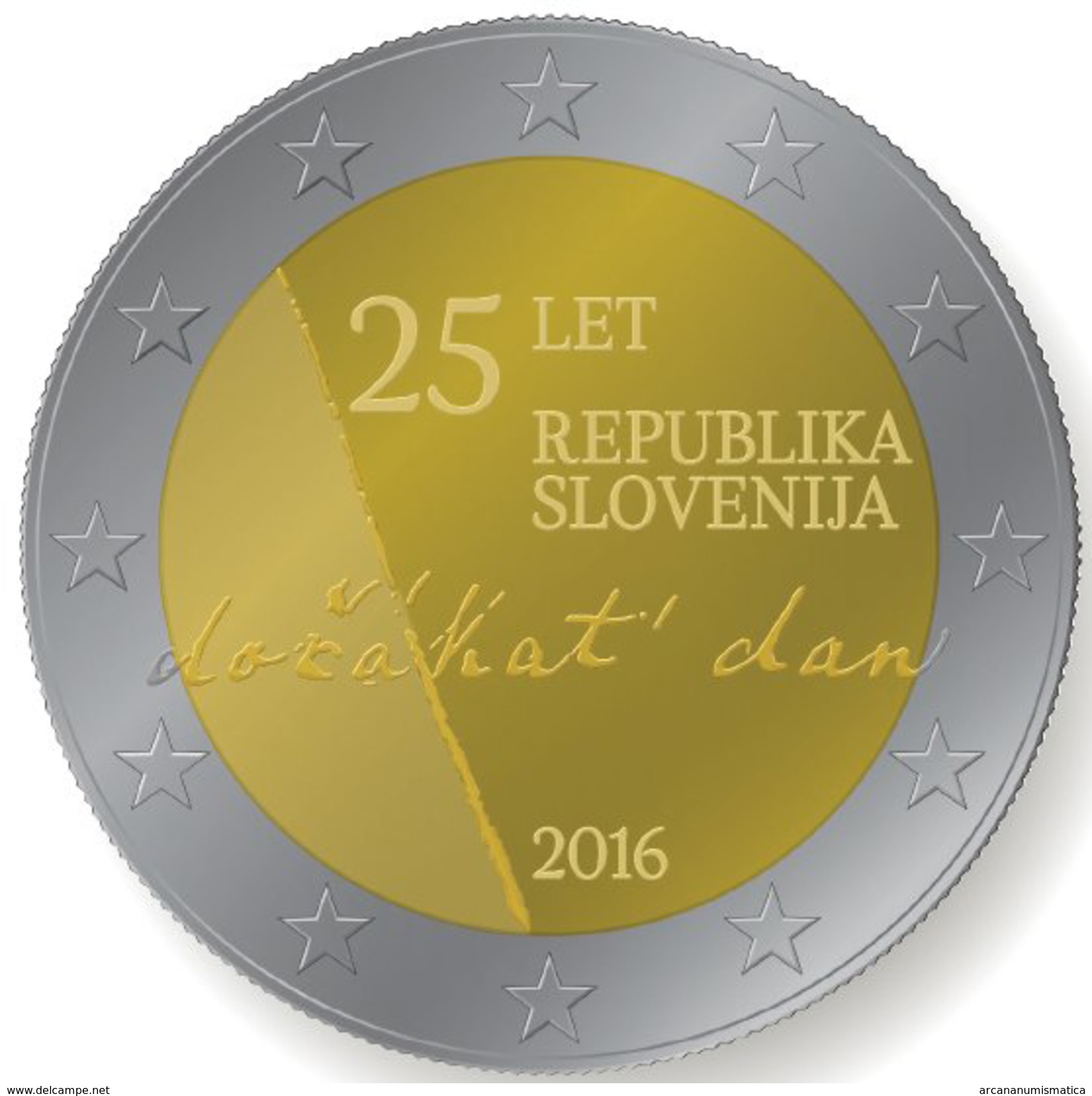 ESLOVENIA / SLOVENIA  2&euro;  2.016 2016 BIMETALICA  SC/UNC "25º Aniversario De La Independencia De Eslovenia"   T-DL-1 - Slovenië