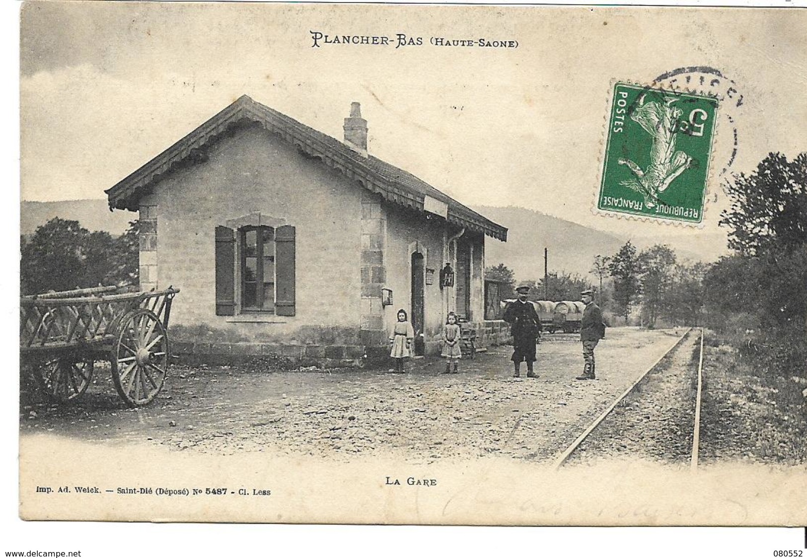 70 PLANCHER-BAS . La Gare Du Tacot Animée , édition : Ad Weick , écrite En 1908 ,état Extra - Autres & Non Classés