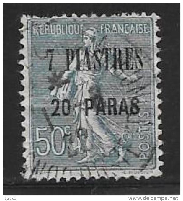 France,Offices In Levant,scott # 46 Used France Stamp Surcharged, 1921-2, Corner Defect - Used Stamps