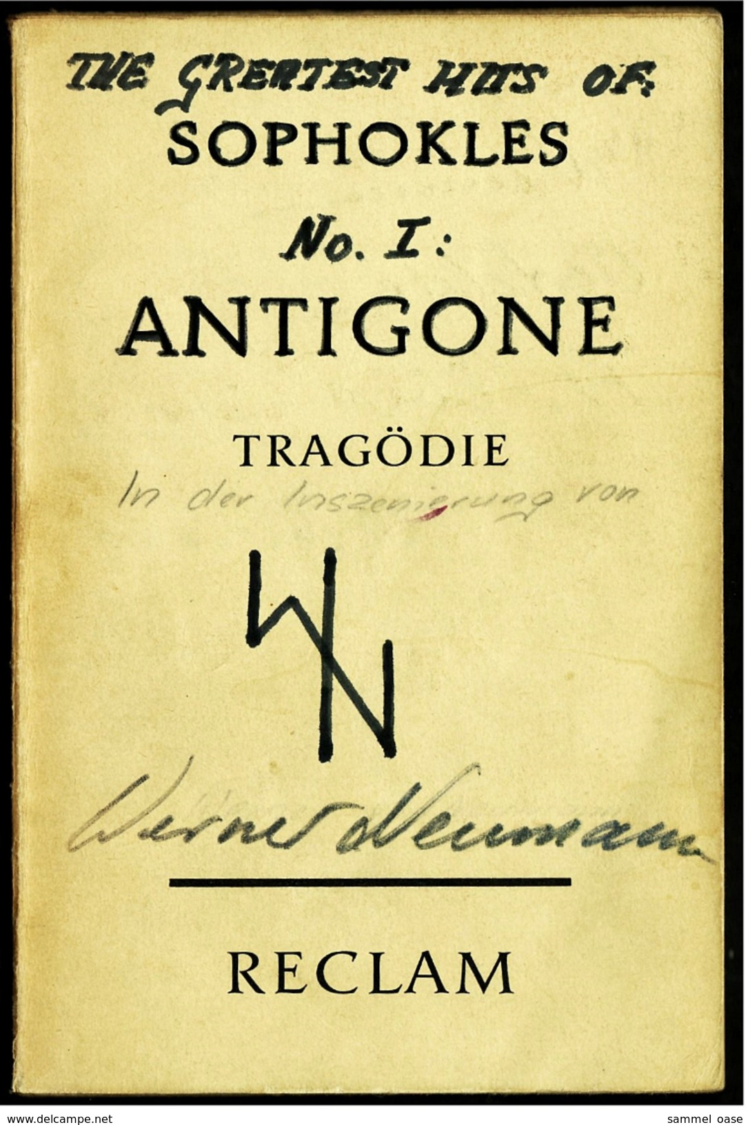 Reclam Heft  -  Antigone Tragödie  -  Von Sophokles  -  1966 - Théâtre & Scripts