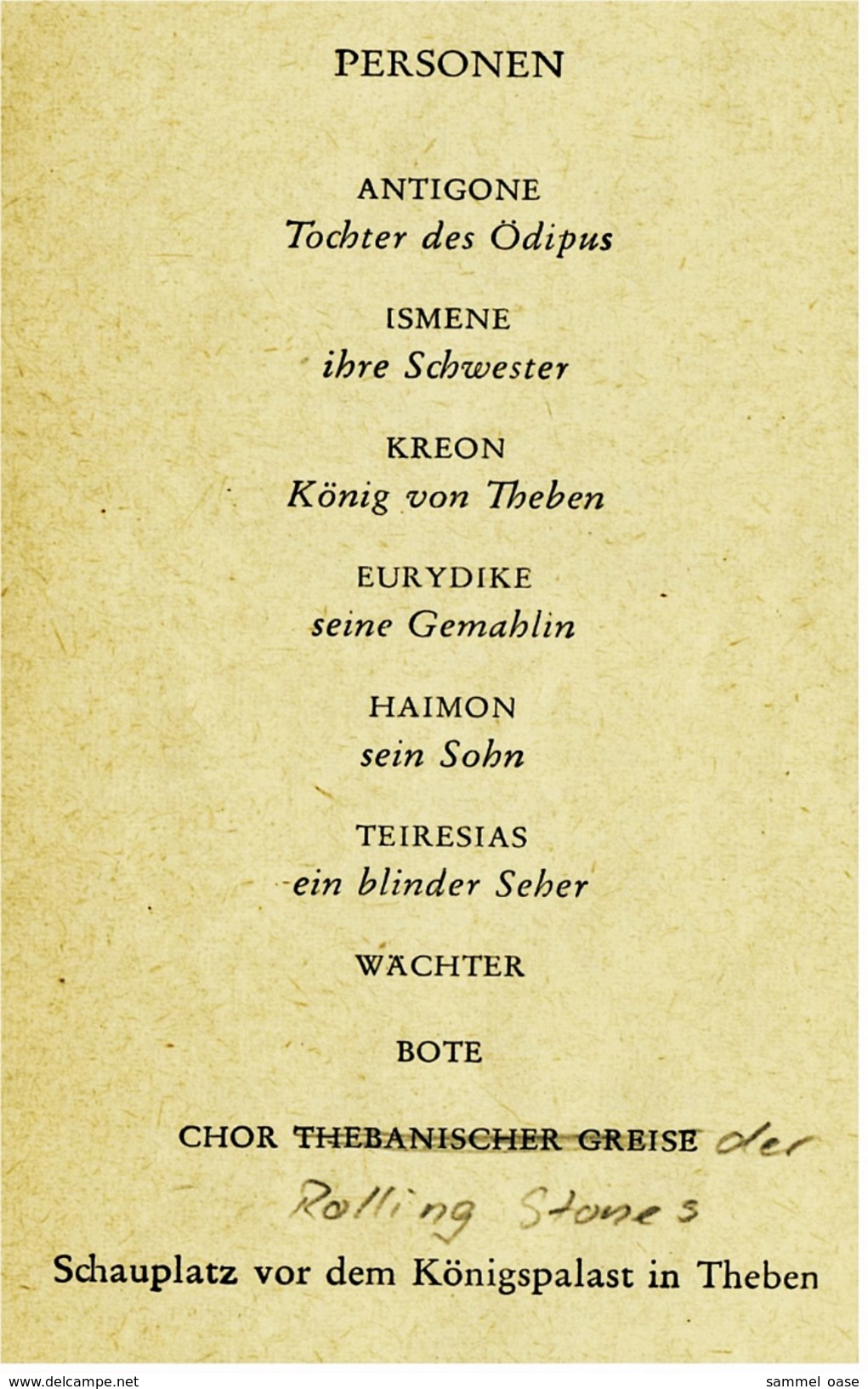 Reclam Heft  -  Antigone Tragödie  -  Von Sophokles  -  1966 - Théâtre & Scripts