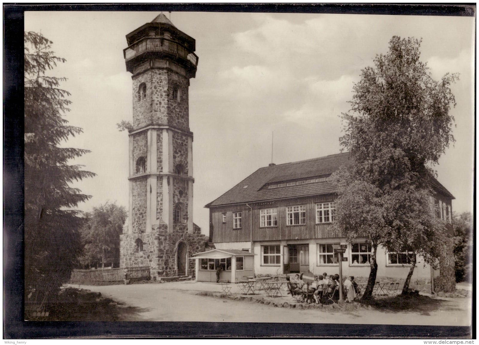 Scheibenberg - S/w Aussichtsturm Mit Berggaststätte - Scheibenberg