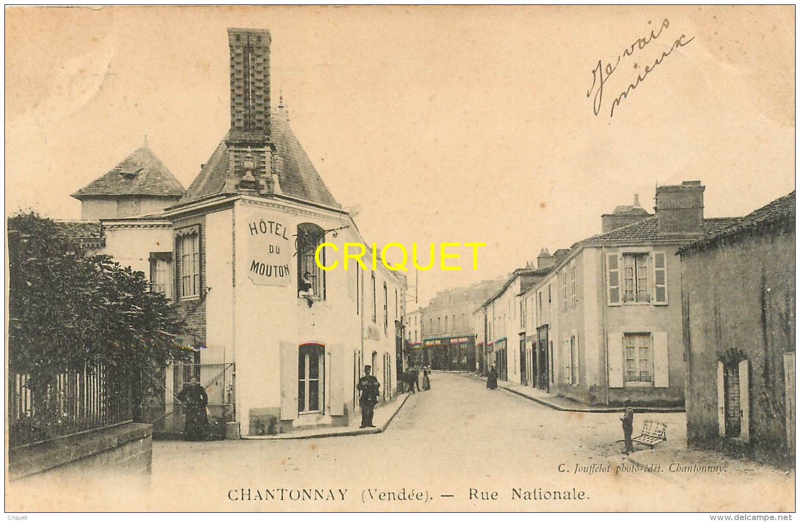 85 Chantonnay, Rue Nationale, Hotel Du Mouton...., Affranchie 1904 - Chantonnay