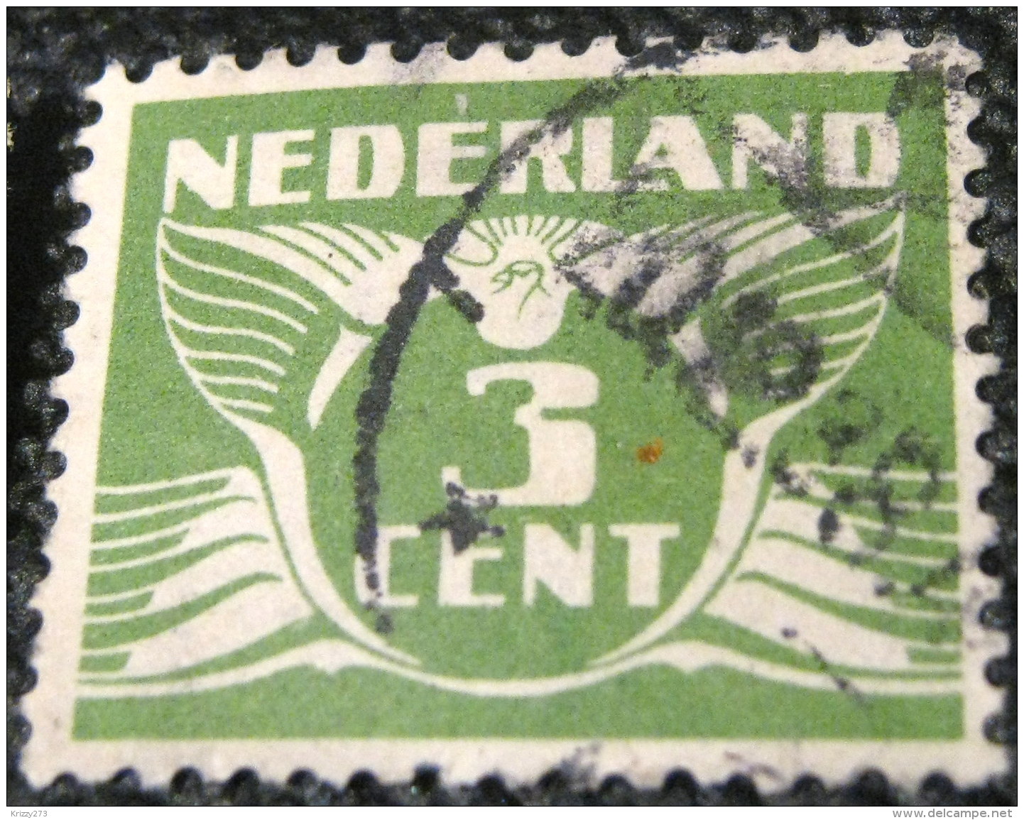 Netherlands 1924 Carrier Pigeon 3c - Used - Oblitérés