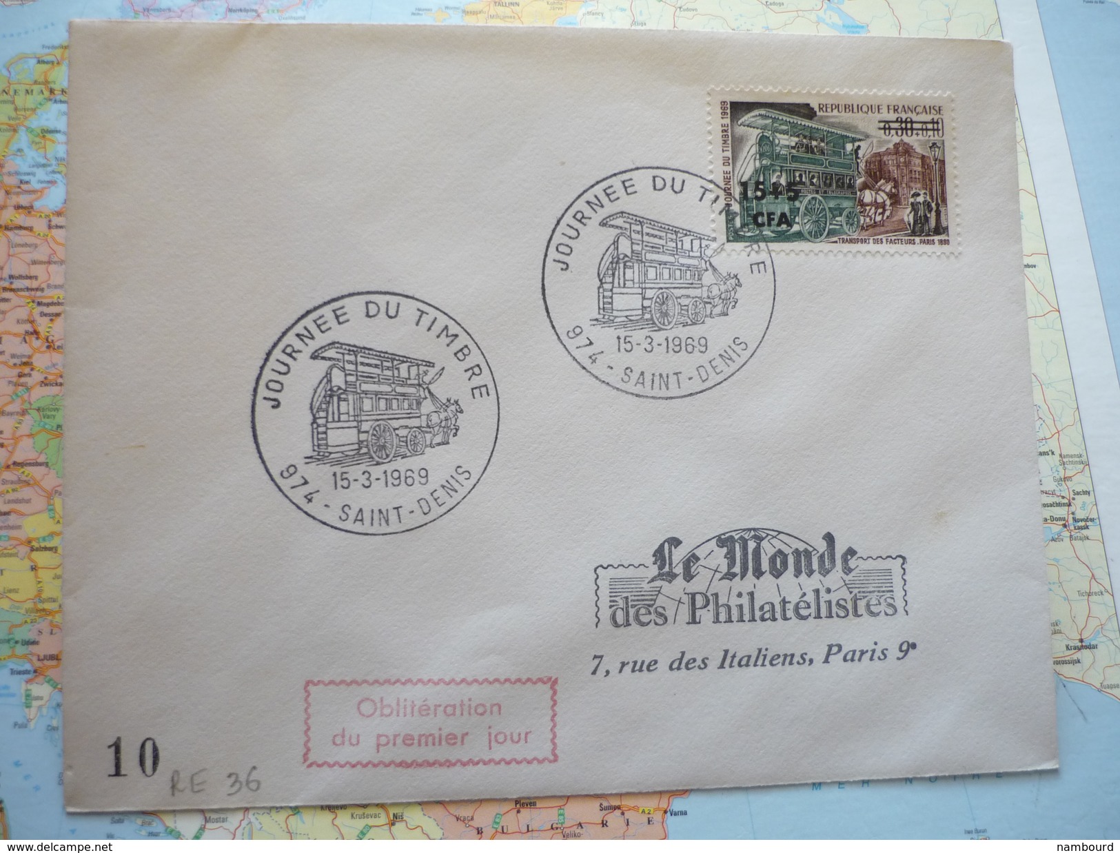 FDC Journée Du Timbre  15/03/1969 St Denis - Covers & Documents