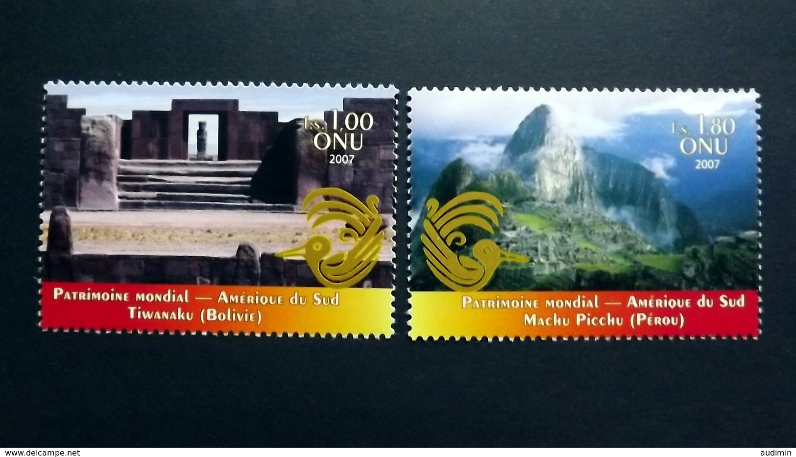 UNO-Genf 575/6 **/mnh, UNESCO-Welterbe: Südamerika, Vorkolumbische Ruinen Von Tiahuanaco, Inka-Bergfestung Machu Picchu - Nuevos