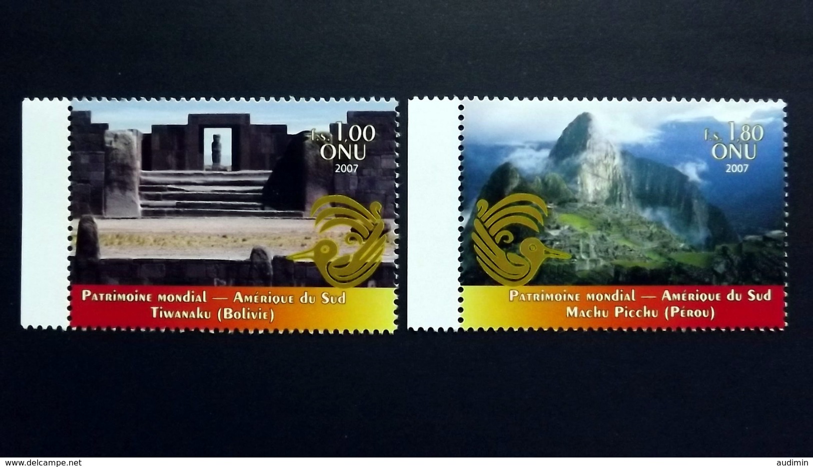 UNO-Genf 575/6 **/mnh, UNESCO-Welterbe: Südamerika, Vorkolumbische Ruinen Von Tiahuanaco, Inka-Bergfestung Machu Picchu - Unused Stamps