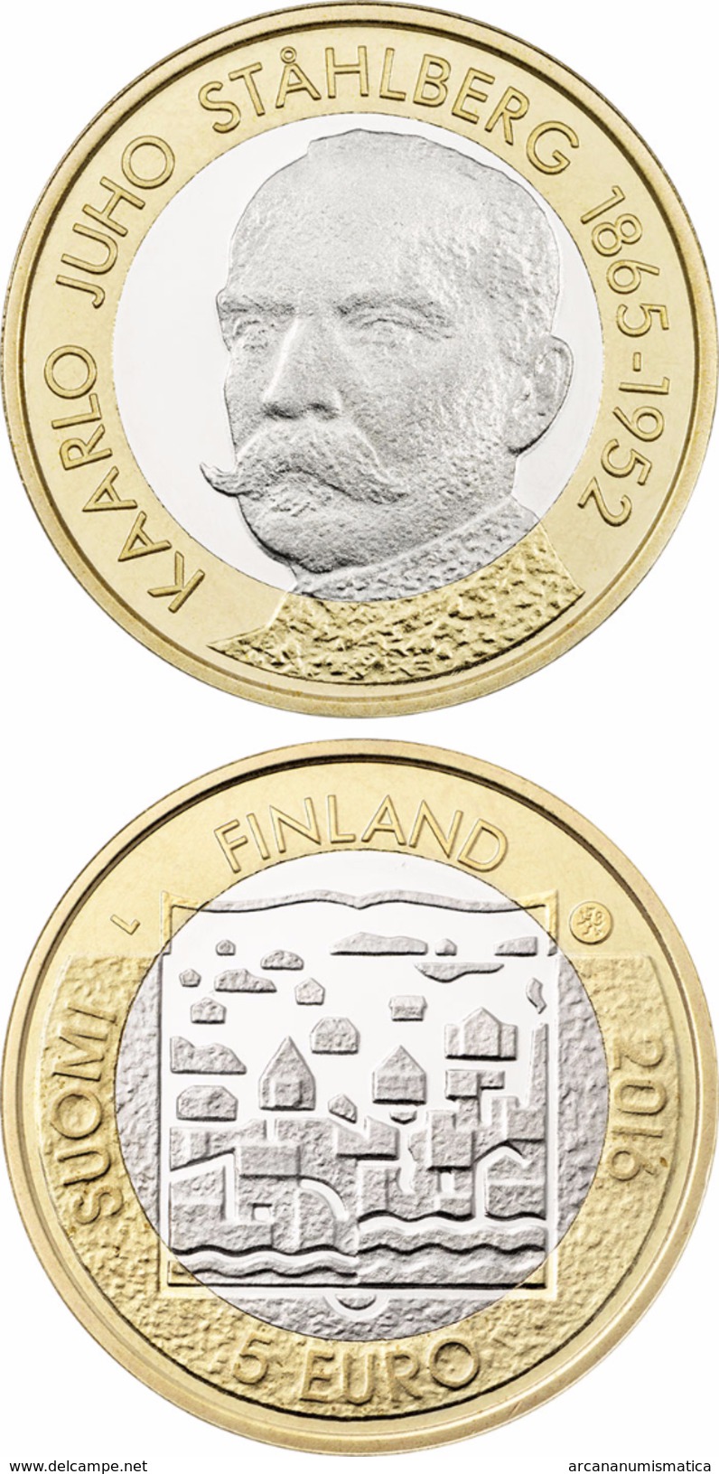 FINLANDIA / FINLAND  5&euro;  2.016  2016  BIMETALICA  SC/UNC   "K.J. Ståhlberg"   T-DL-11.896 - Finland