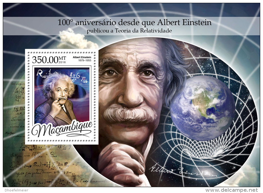 MOZAMBIQUE 2016 ** Albert Einstein S/S - OFFICIAL ISSUE - A1649 - Albert Einstein