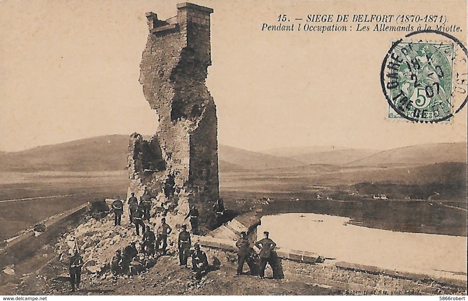 CARTE POSTALE ORIGINALE ANCIENNE : BELFORT SIEGE DES ALLEMANDS A LA MIOTTE 1870/1871 : TERRITOIRE DE BELFORT (90) - Belfort – Siège De Belfort