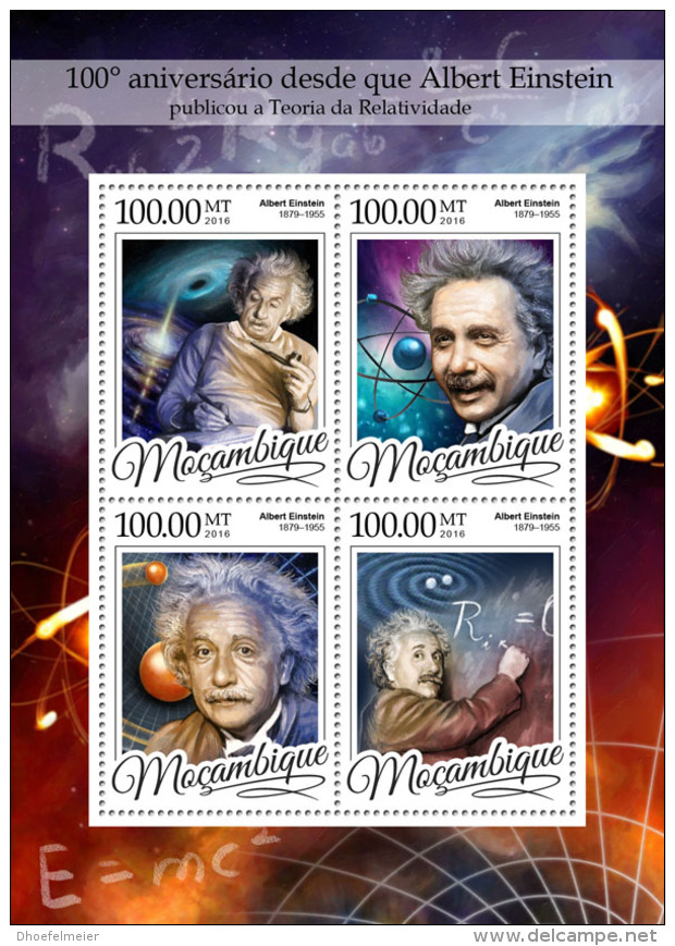 MOZAMBIQUE 2016 ** Albert Einstein M/S - IMPERFORATED - A1649 - Albert Einstein