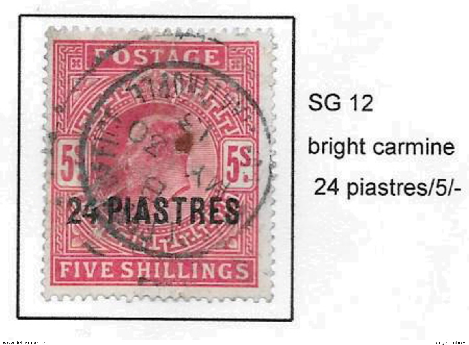 British LEVANT - Edward 7th  Stamp With Turkish Currency Overprint -  SG 12  24 Piastres  USED Note-> - Brits-Levant