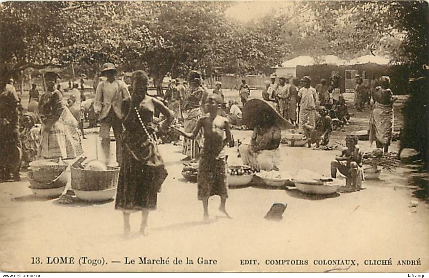 Ref G797-afrique -togo -lome -le Marche De La Gare  - Carte Bon Etat   - - Togo