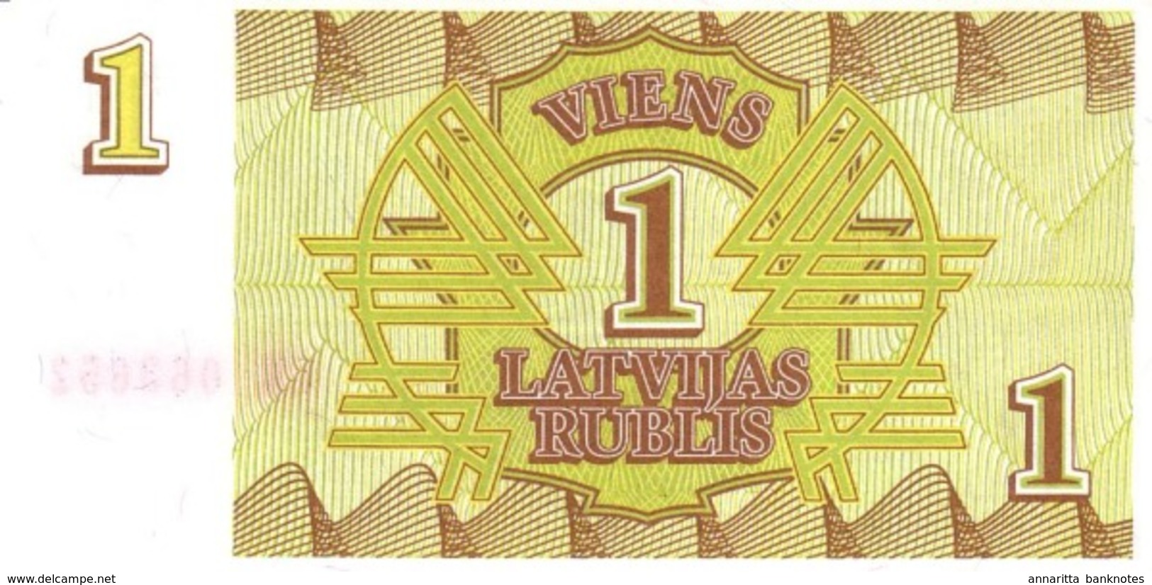 LATVIA 1 RUBLIS 1992 P-35 UNC  [LV216a] - Latvia