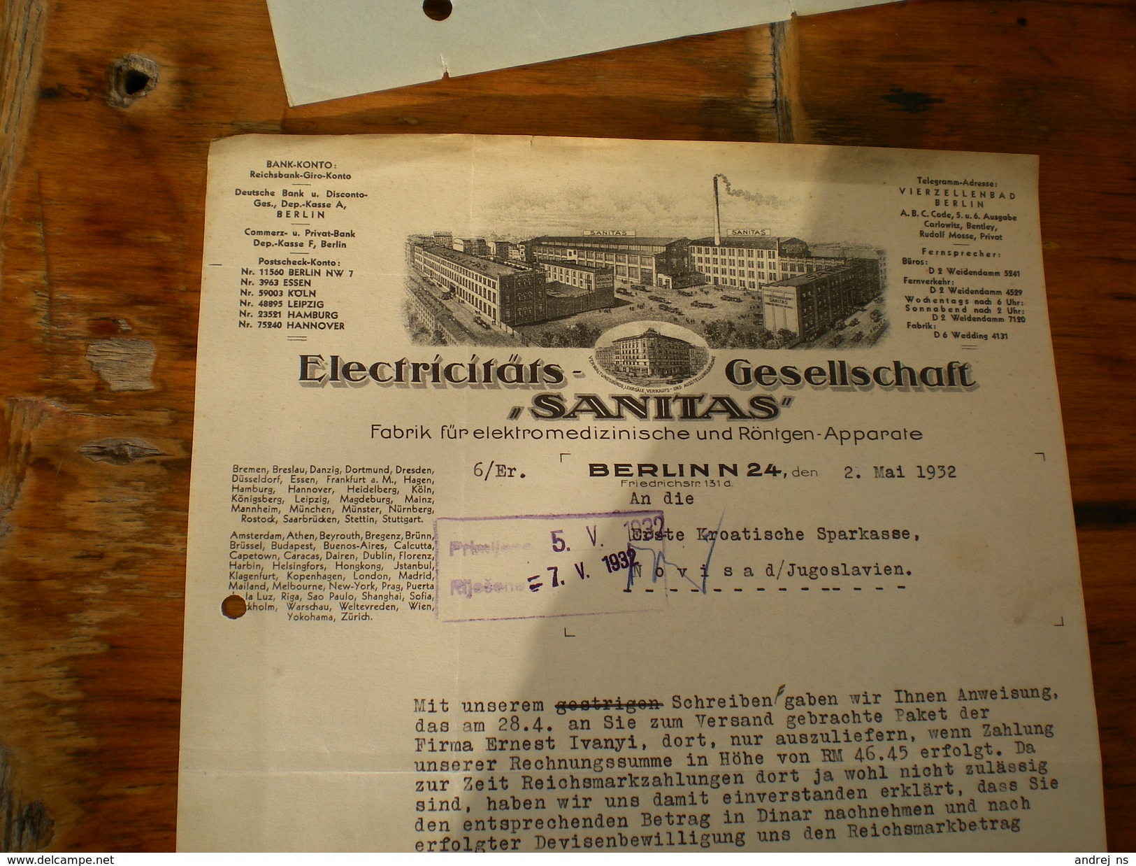 Berlin  Electricitas Gesellschaft Sanitas 1932 - Elektrizität & Gas