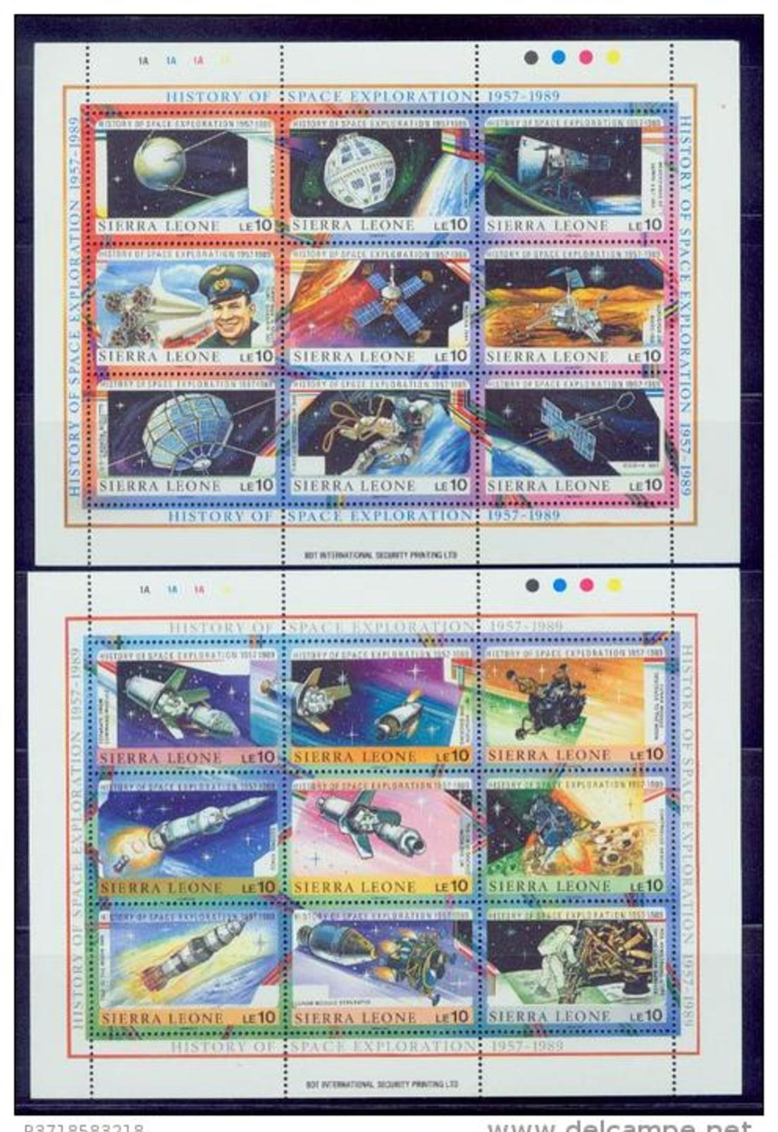 Sierra Leone/1957-1989 History Of Space Exploration 6s/s /very Nice - Astronomia