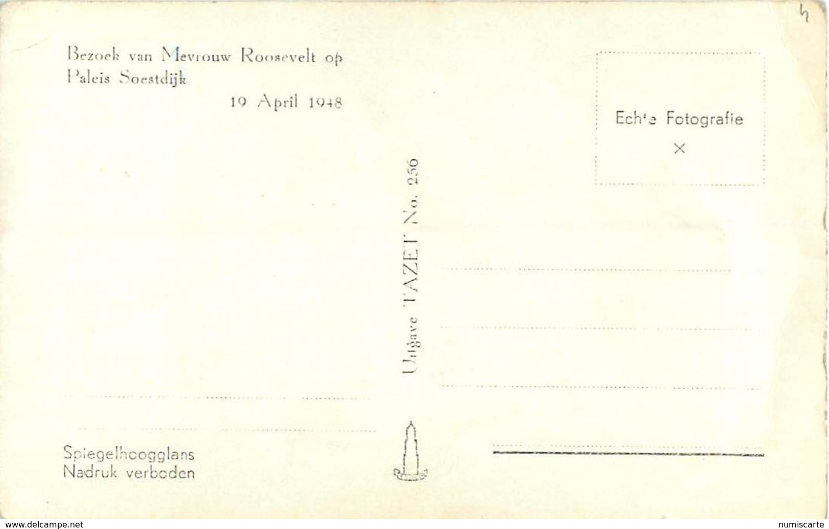 Cpa BAAM - Bezoek Van Mevrouw ROOSEVELT Op Paleis Soestdijk 19 April 1948 - Baarn