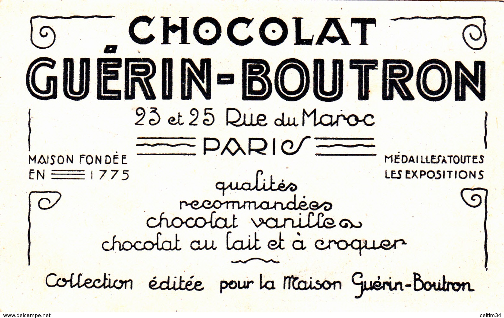 Image Pub  Chocolat  GUERIN - BOUTRON  -  Le Téléphone - Guerin Boutron