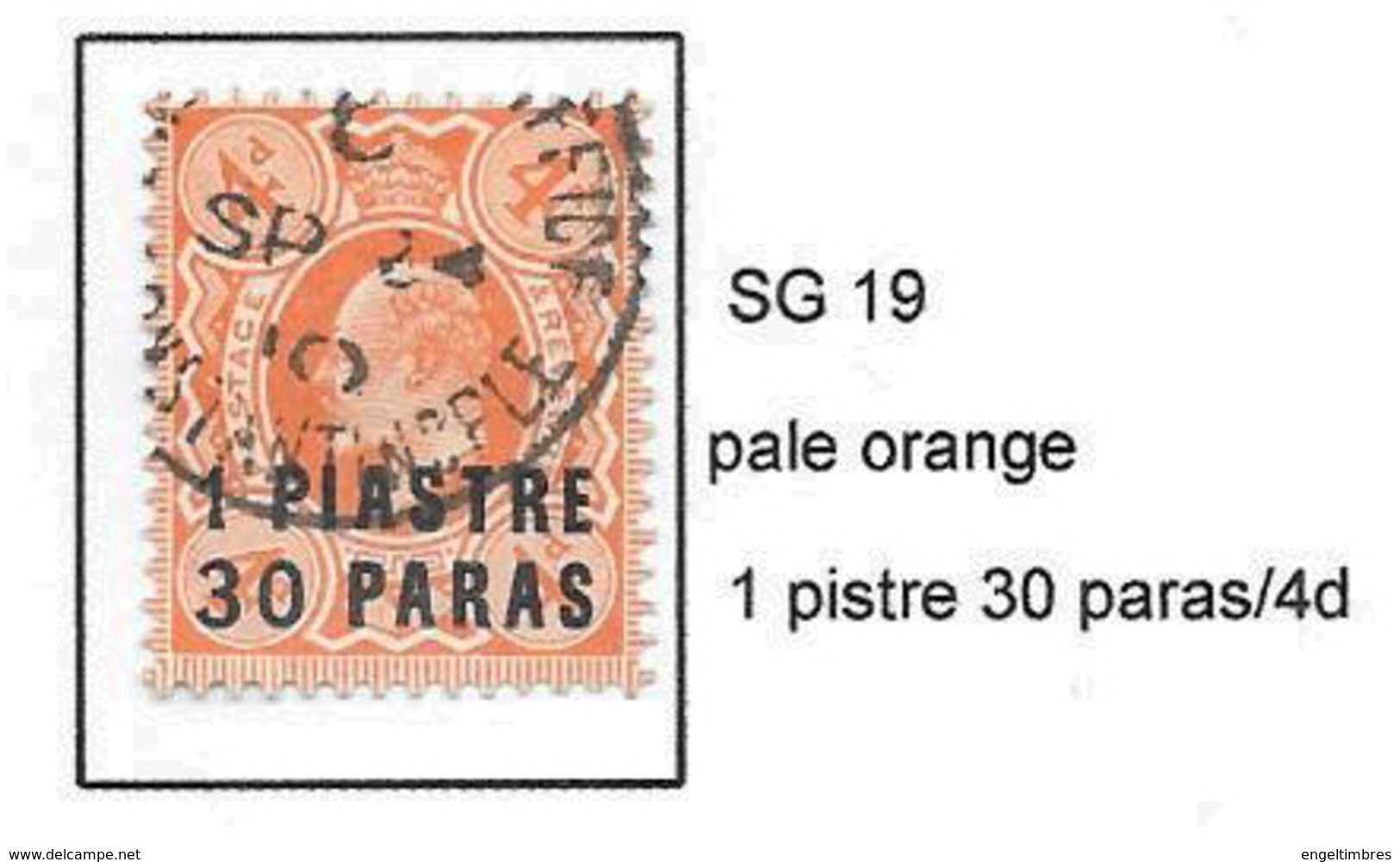 British LEVANT - Edward 7th  Stamp With Turkish Currency Overprint -  SG19   1 Piastre 30 Paras   USED - Orange - Levante Británica