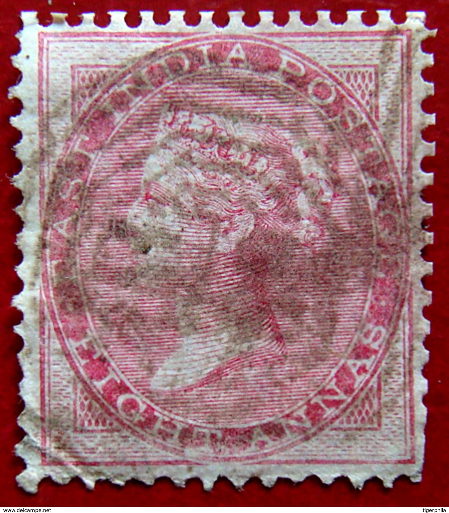 BRITISH INDIA 1856 8as Queen Victoria DIE-I Used Phila46 CV1250Rs UNWATERMARKED - 1854 Britse Indische Compagnie