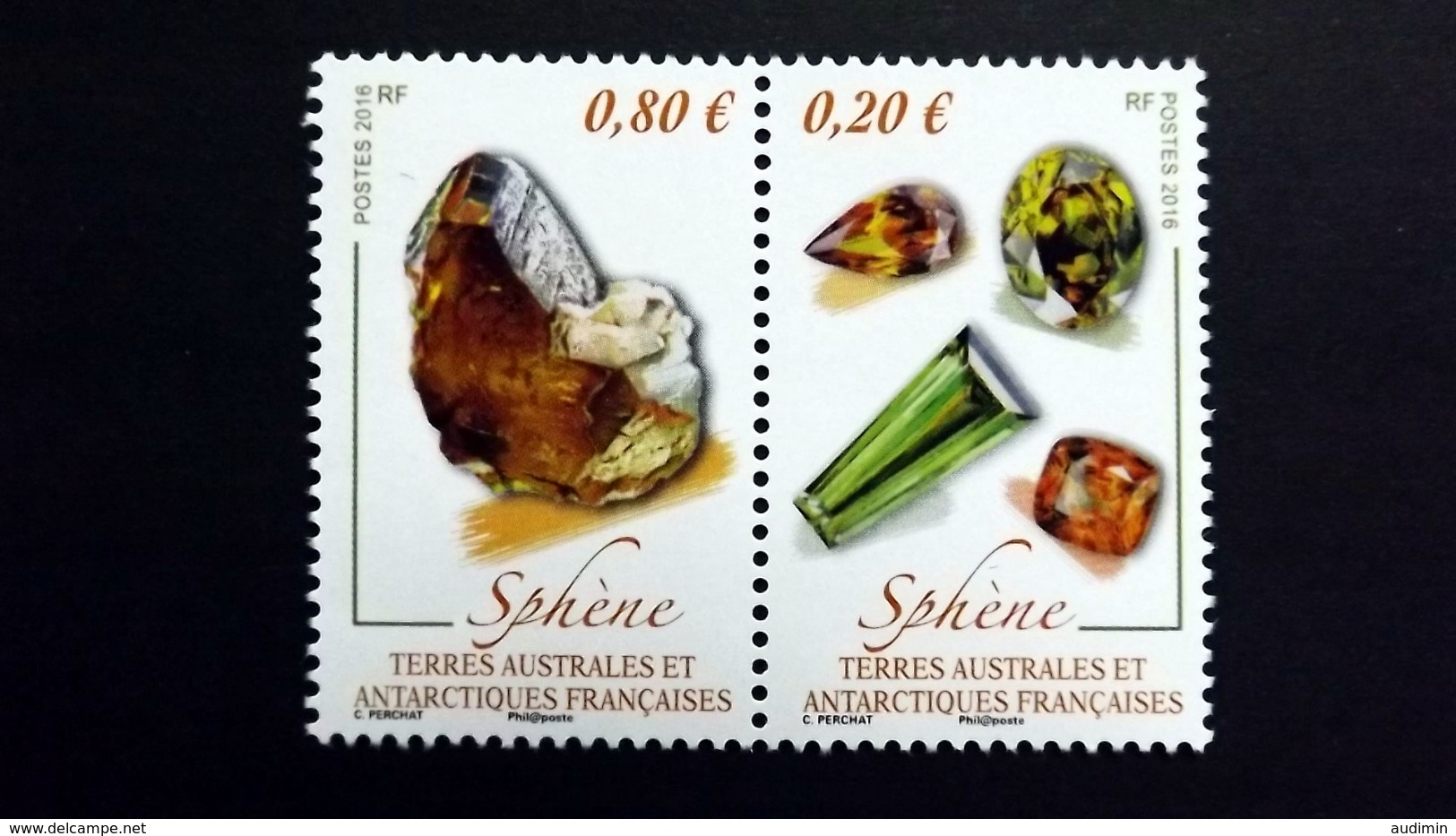Französische Süd- Und Antarktisgebiete TAAF 905/6 **/mnh, Mineralien: Geschliffene Titanite, Unbearbeiteter Titanit - Unused Stamps