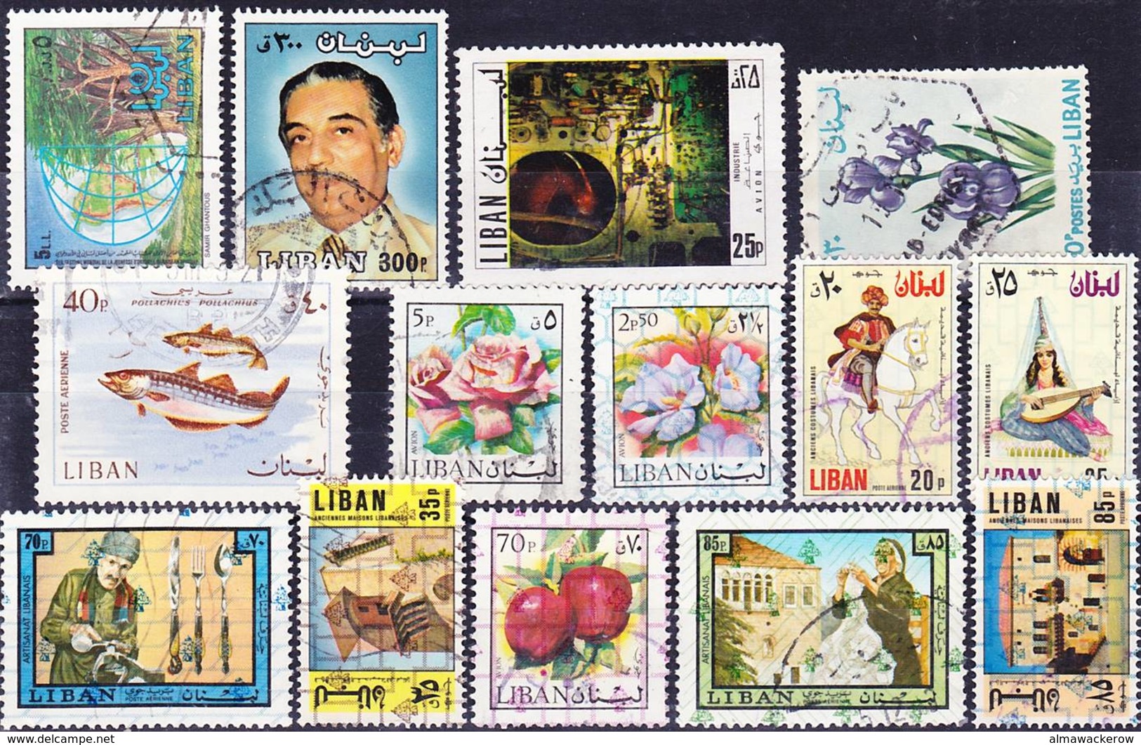 2016-0907 Lot Libanon With Several 1978 Overprint Definitives Used O - Libanon