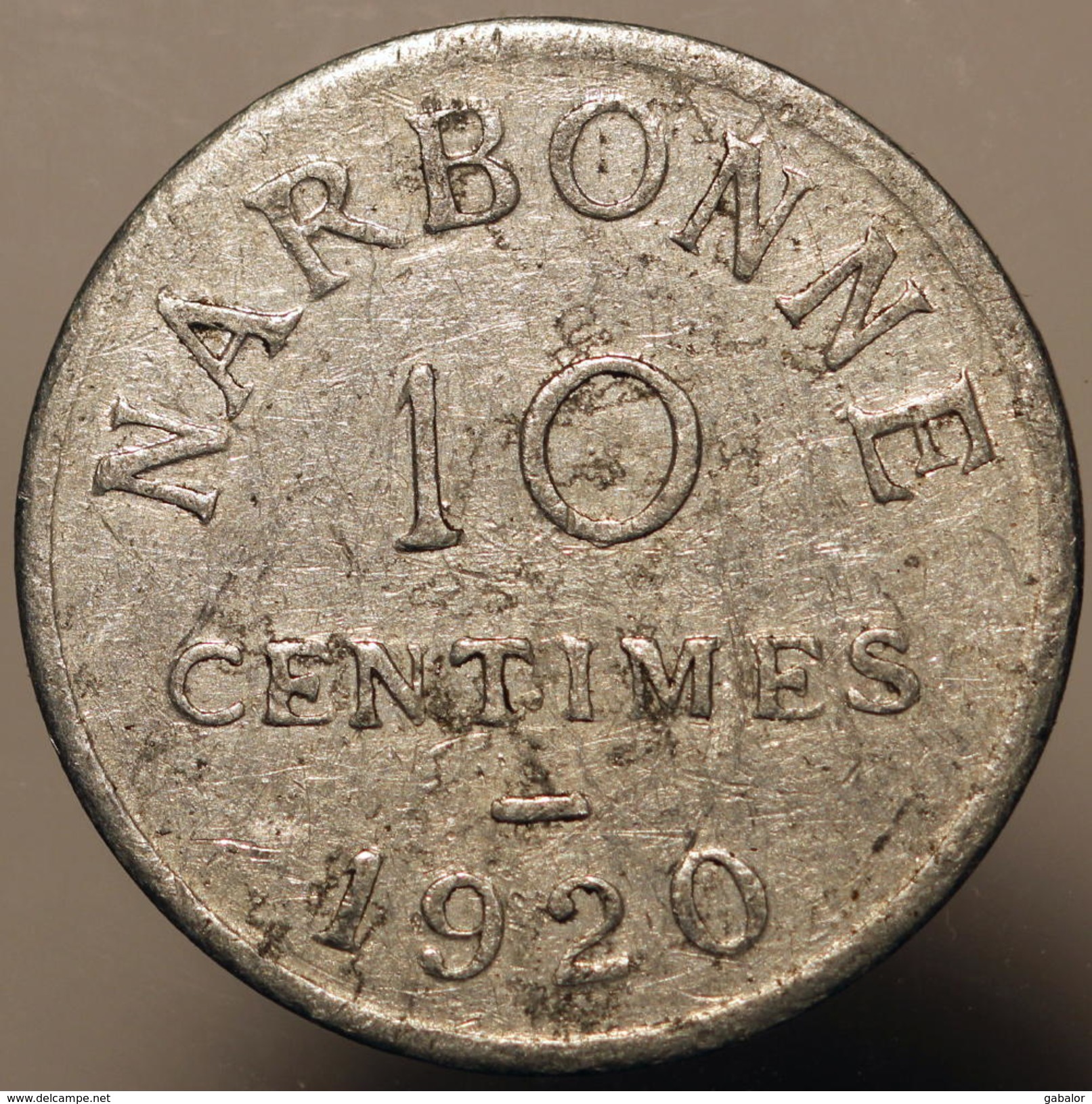 Narbonne, Chambre De Commerce, 10 Centimes, 1920 - Monétaires / De Nécessité