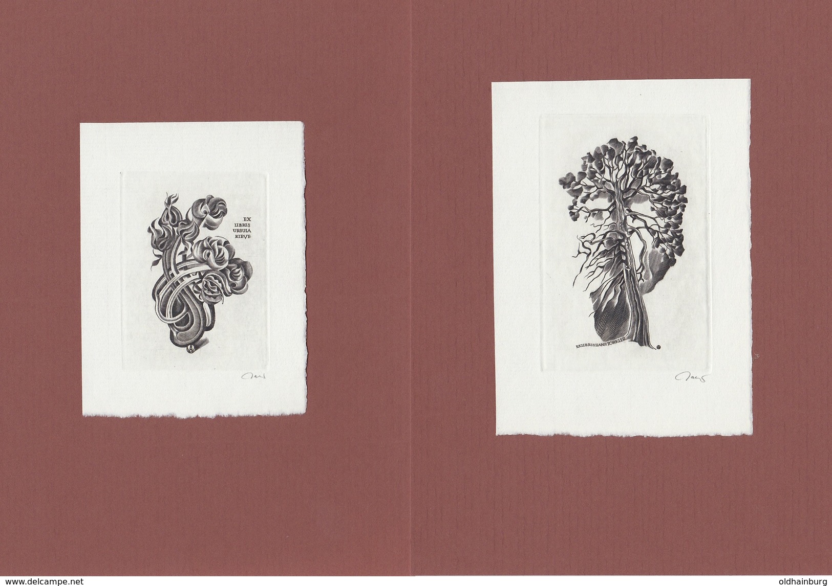 4076-el: Sammlung Alter ExLibris- Blätter, Gesamt 20 Blätter Je Format A5, Jahrgang Ca. 1930 - Ex-libris