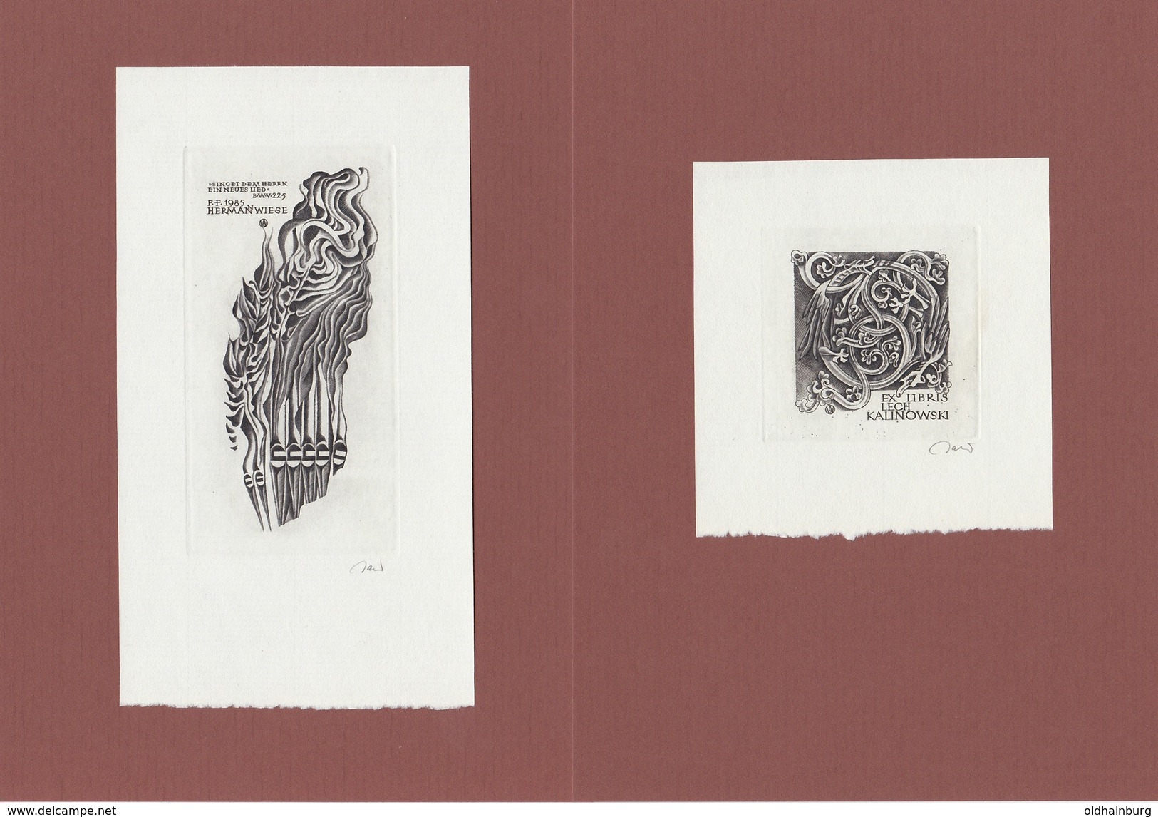 4076-el: Sammlung Alter ExLibris- Blätter, Gesamt 20 Blätter Je Format A5, Jahrgang Ca. 1930 - Ex-libris